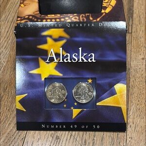 2008 Alaska U.S. Minted Quarter Set - Blue & Yellow Display PD